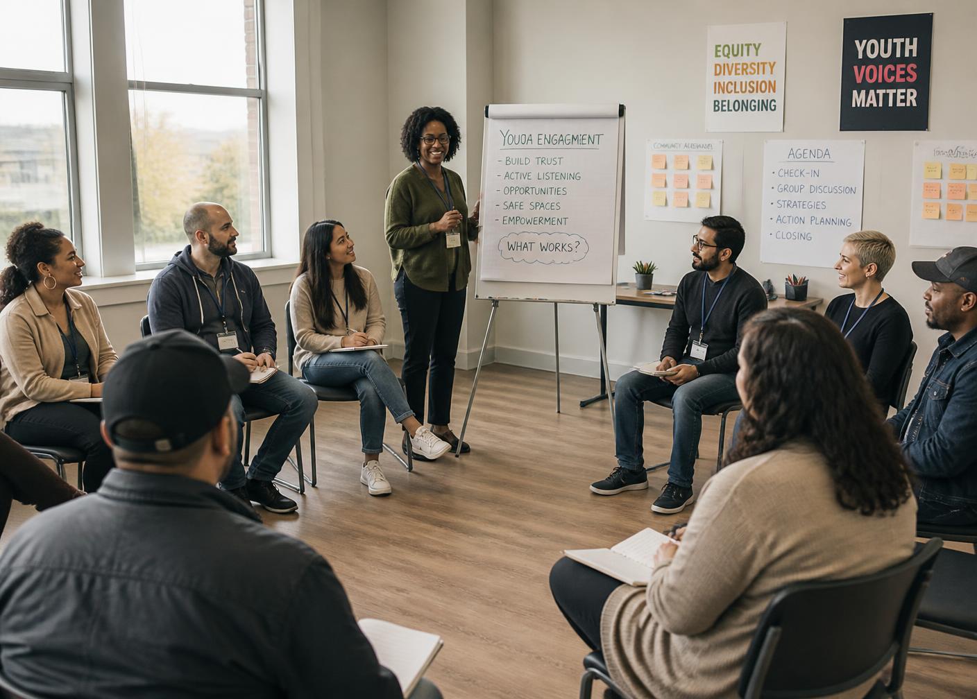 Educators and youth workers in a professional development workshop